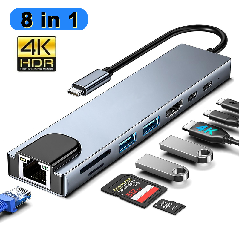 8 In 1 USB Type C Hub for MacB - đánh giá và giá Hdmi Adapter Tablet