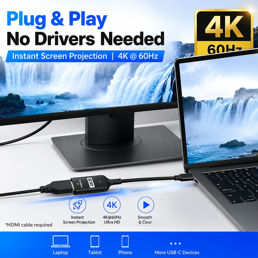 USB C to HDMI Adapter 4K@60Hz  - đánh giá và giá Hdmi Adapter Tablet