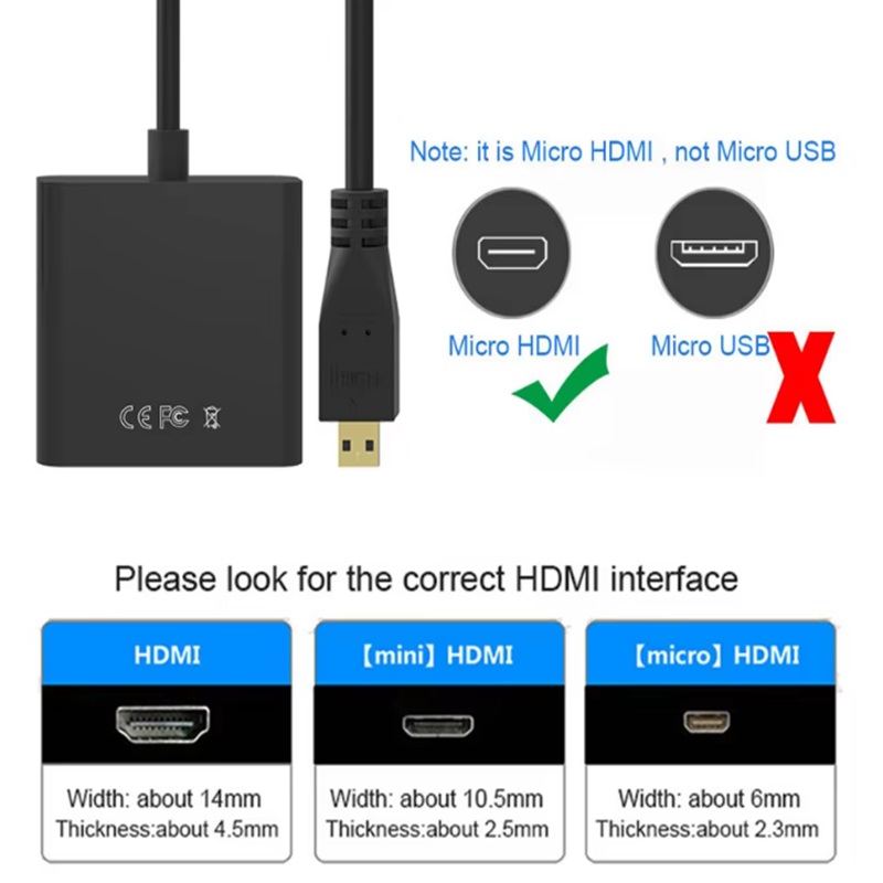 Micro HDMI to VGA Connector Mi - đánh giá và giá Hdmi Adapter Tablet