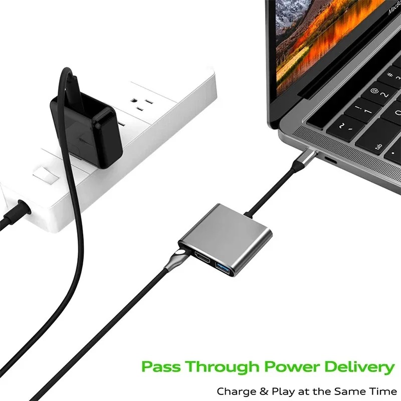 USB C HUB 3in1 Type C 3.0 to H - đánh giá và giá Hdmi Adapter Tablet