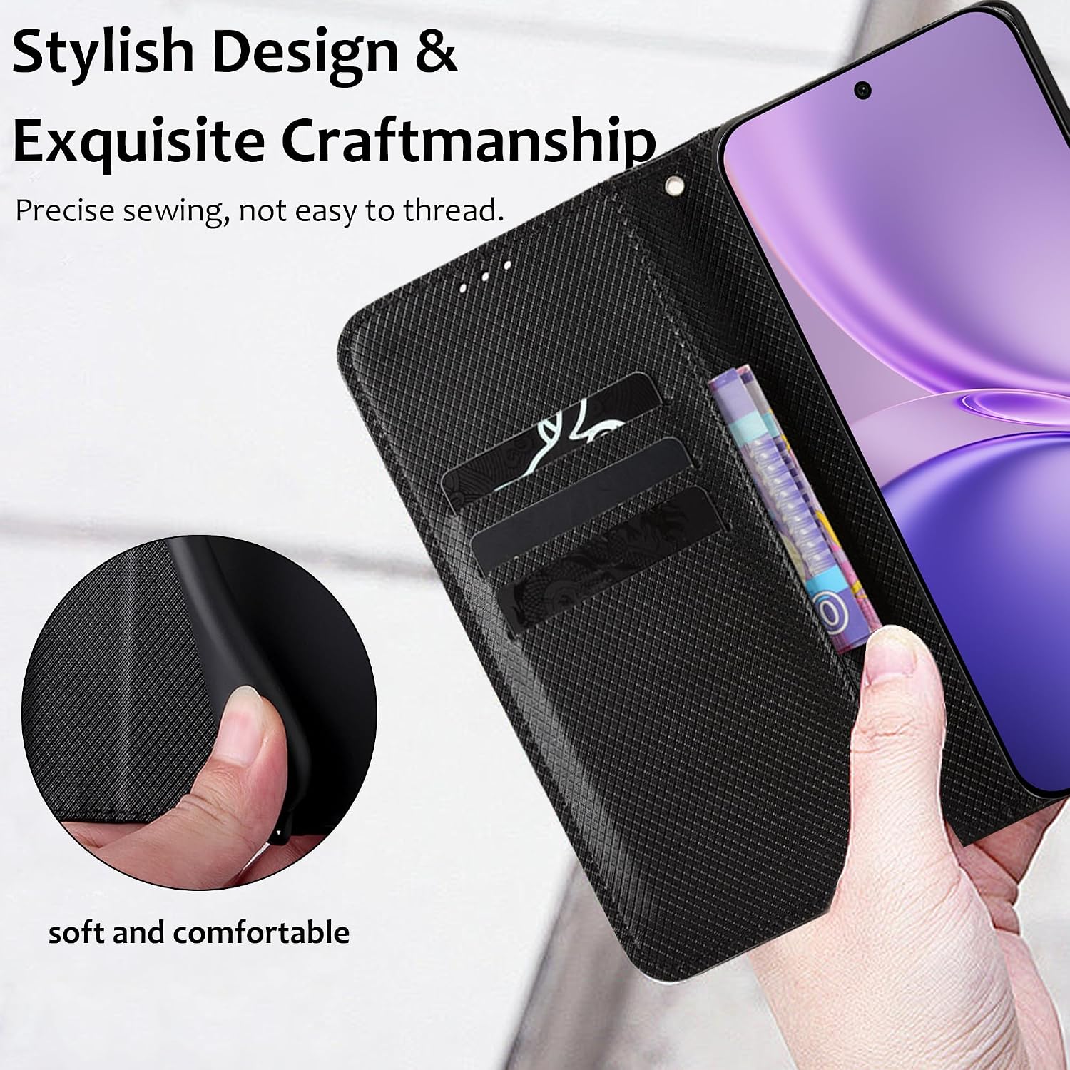 Plain Leather Flip Wallet Case - đánh giá và giá Magnetic Case Smart